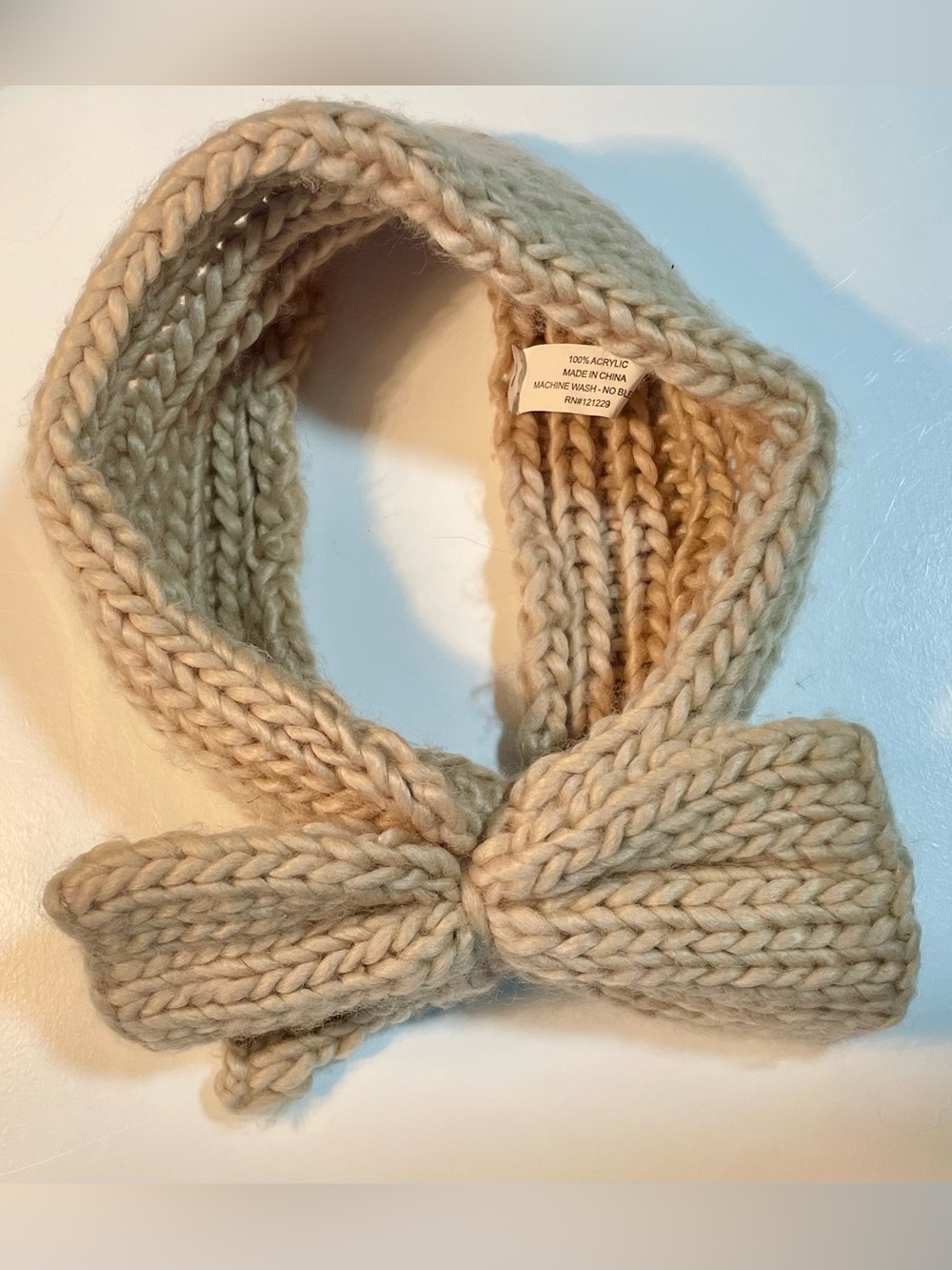 Chunky Knit Bow Headband | Cream Winter Ear Warmer | One Size